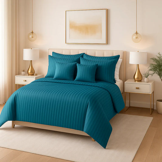 ZINC SATIN STRIPE DUVET COVERS SET 8 PCS - 107