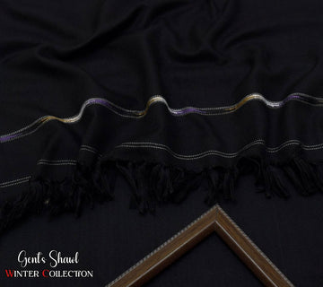 Mens Winter Wool shawl-Black regular