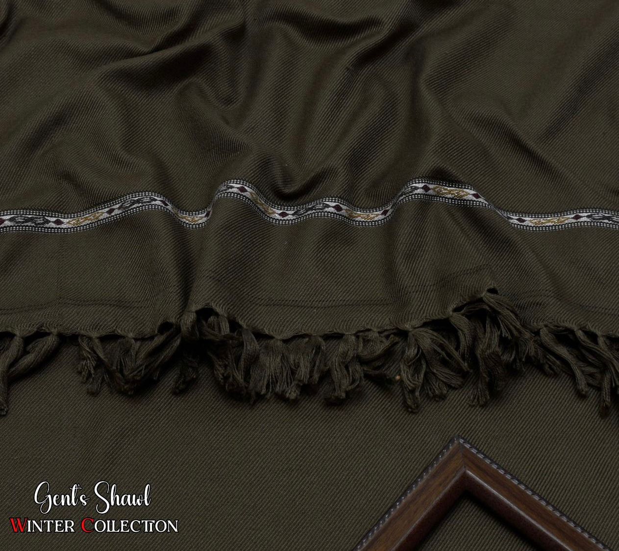 Mens Winter Wool shawl-olive