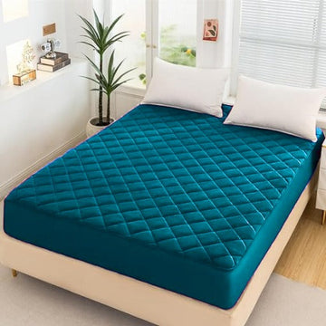 Quilted 100% Waterproof Mattress Cover For Double bed Fitted Mattress Protector Anti Sleep Bed Sheet  - Zink