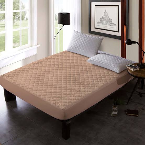 Quilted 100% Waterproof Mattress Cover For Double bed Fitted Mattress Protector Anti Sleep Bed Sheet  - Skin