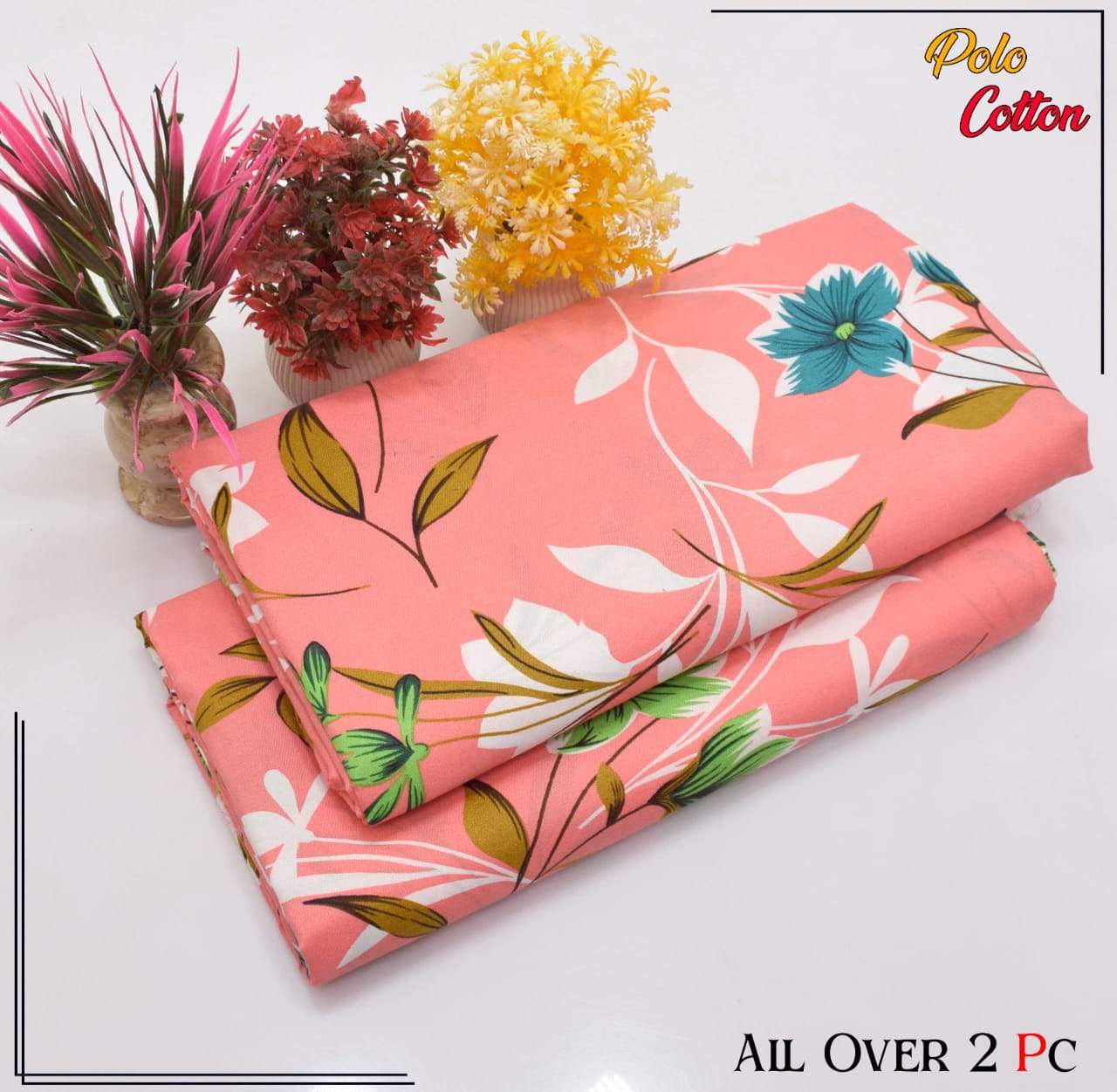 2pc Polo Cotton Unsititched suit -297