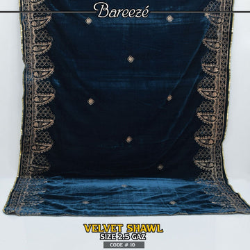 Embroidered Velvet Shwal-S-06